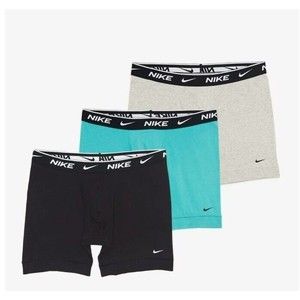 Nike Mens Large Dri-FIT Essential Cotton Stretch Boxer Briefs Blue Grey 3-Pack